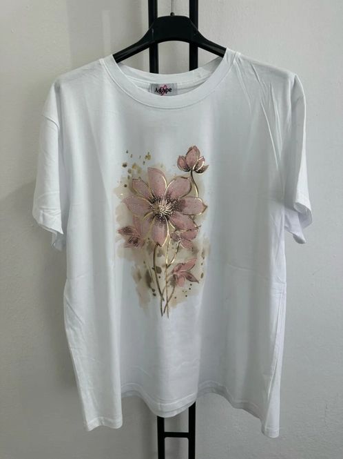 Hovedbilde Annika tshirt blomster rosa