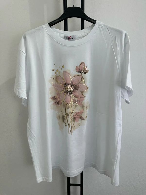 Annika tshirt blomster brun