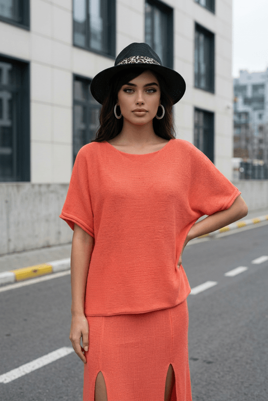 Signe strikk coral