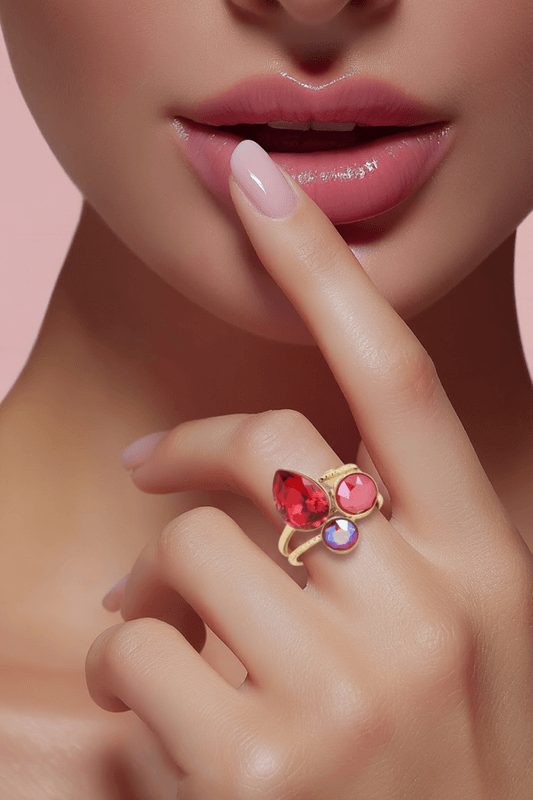 Ada ring Swarowski rød