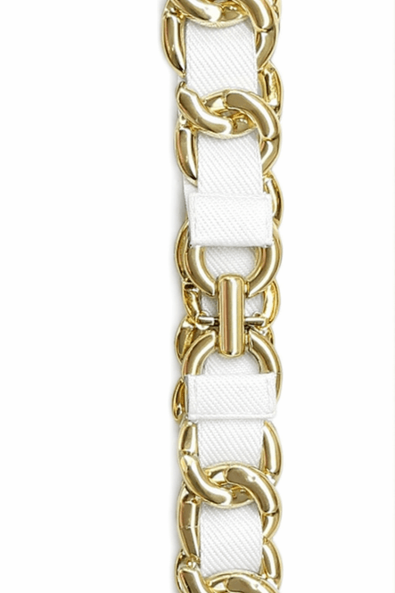 Hovedbilde Strikk belte hvit 3 cm