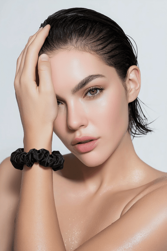 Hårstrikk sateng rosa