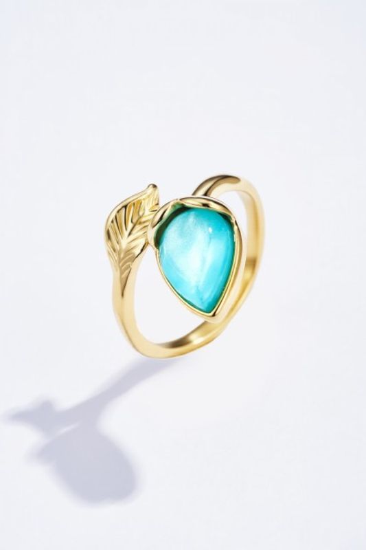 Turkis dråpeformet ring  